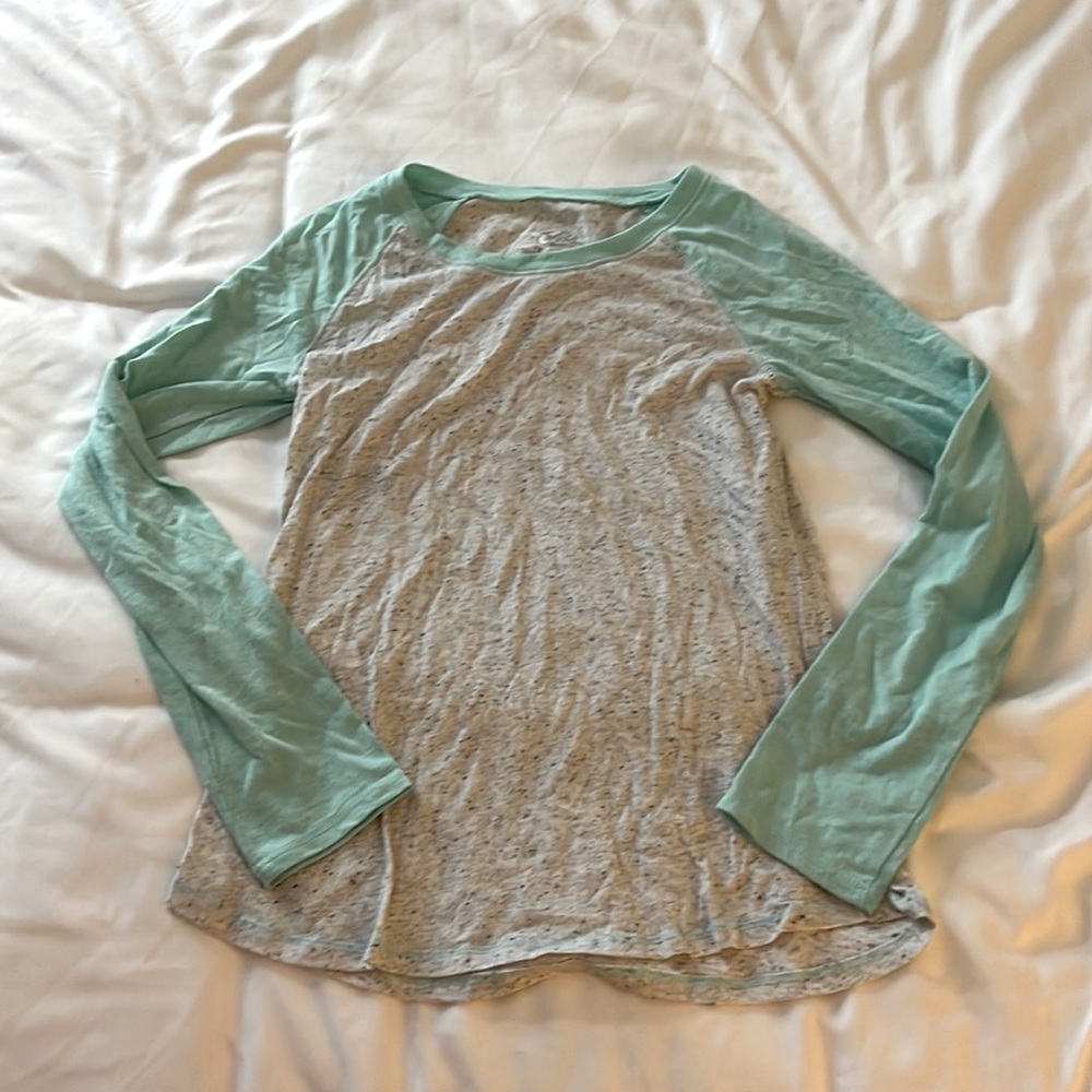 Teal and grey long sleeve